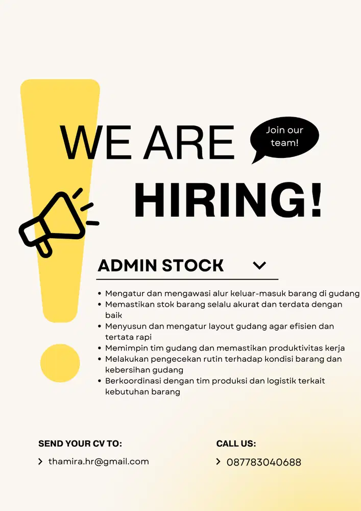 LOKER ADMIN STOCK WAREHOUSE