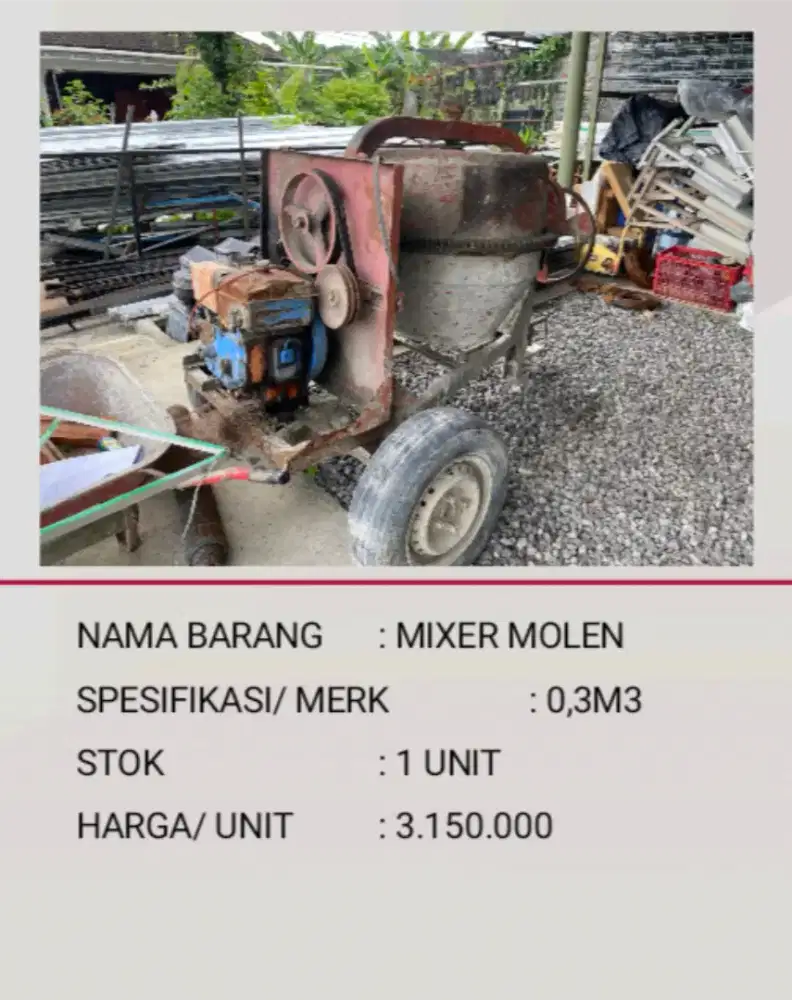 Mesin Mixer Molen