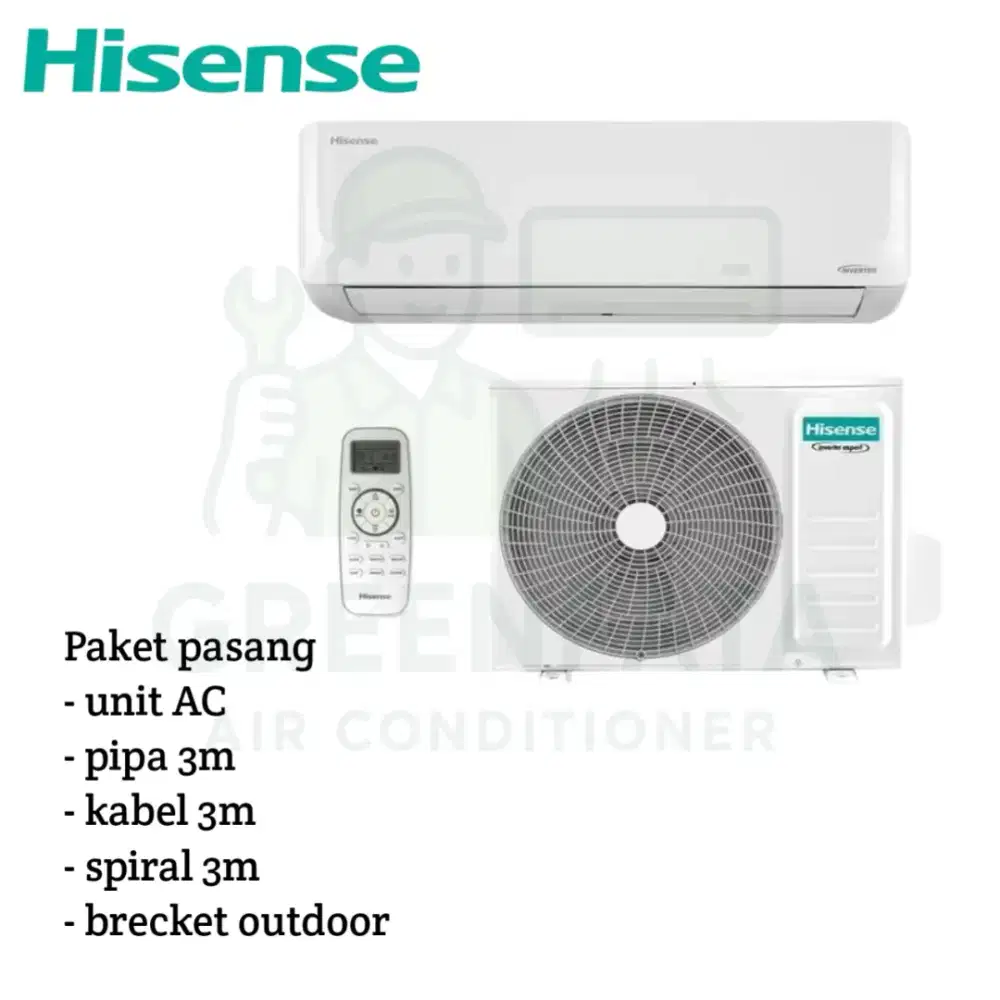 Paket pasang AC HISENSE 0.5pk