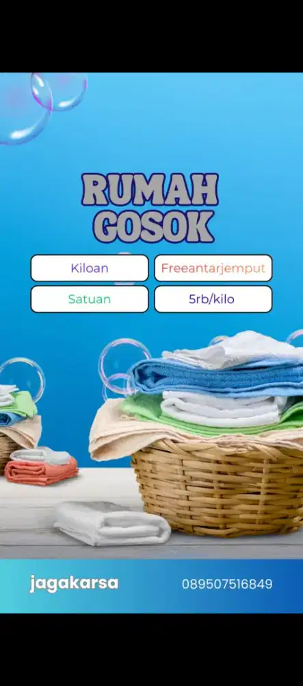 Nerima jasa setrika kiloan/satuan