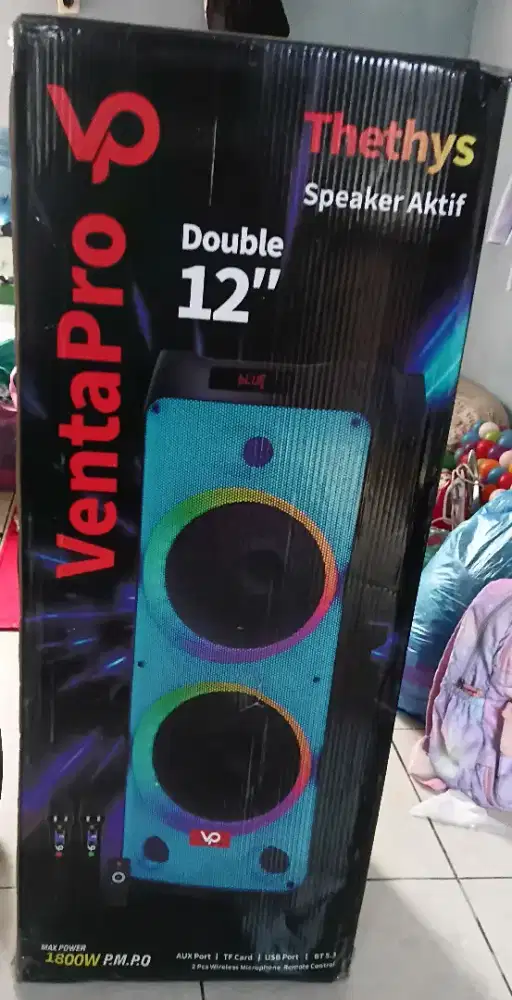 SPEAKER VENTA PRO THETHYS DOUBLE WOOFER 12 INCI X 2 BARU SEGEL BOX