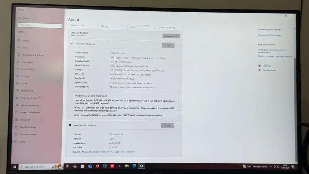 Komputer PC Gaming Full Set AMD Ryzen 5 3200G