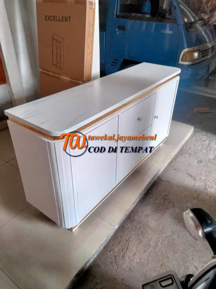 set kantor rak tv minimalis meja tv bupet bahan kayu tiblok anti jamur