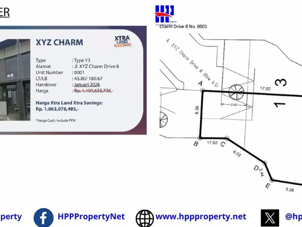 Park Serpong – XTRA Land, XTRA Savings | XYZ CHARM – TYPE Y3