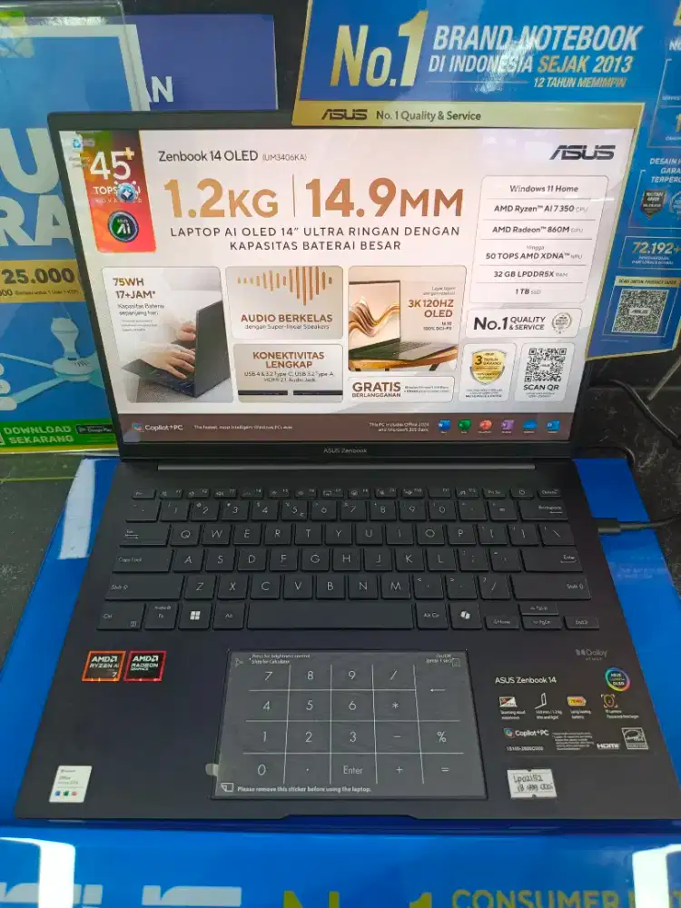 Kredit laptop Asus ZenBook 14 UM3406KA tanpa DP dan ADM