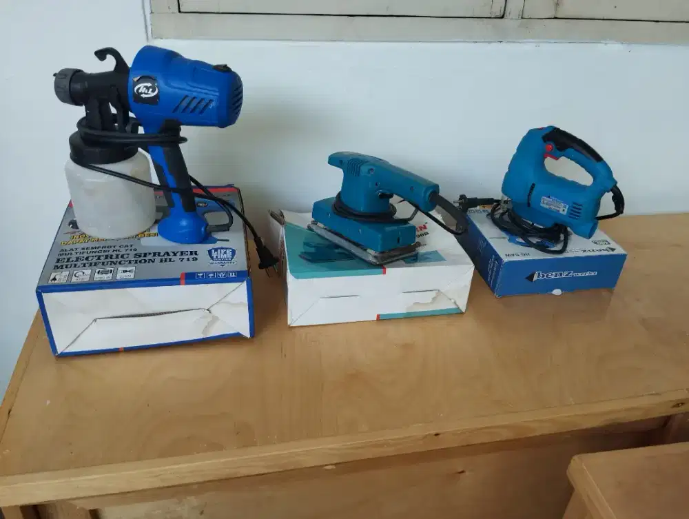Dijual Mesin Amplas, Gergaji listrik dan alat cat semprot