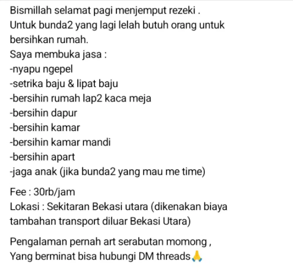 Jasa bersih-bersih dan beberes rumah