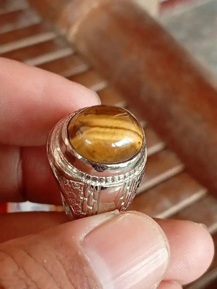Batu cincin siap pakai tiger eye