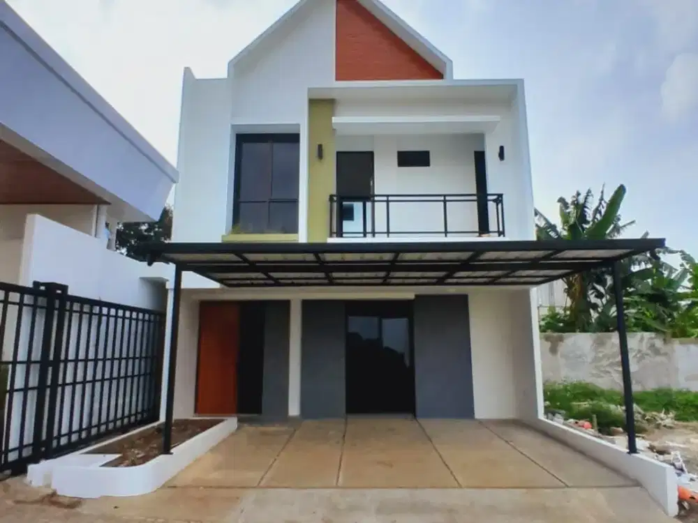 rumah 2 lantai 600 jutaan free biaya-biaya, dekat jalan raya parpostel