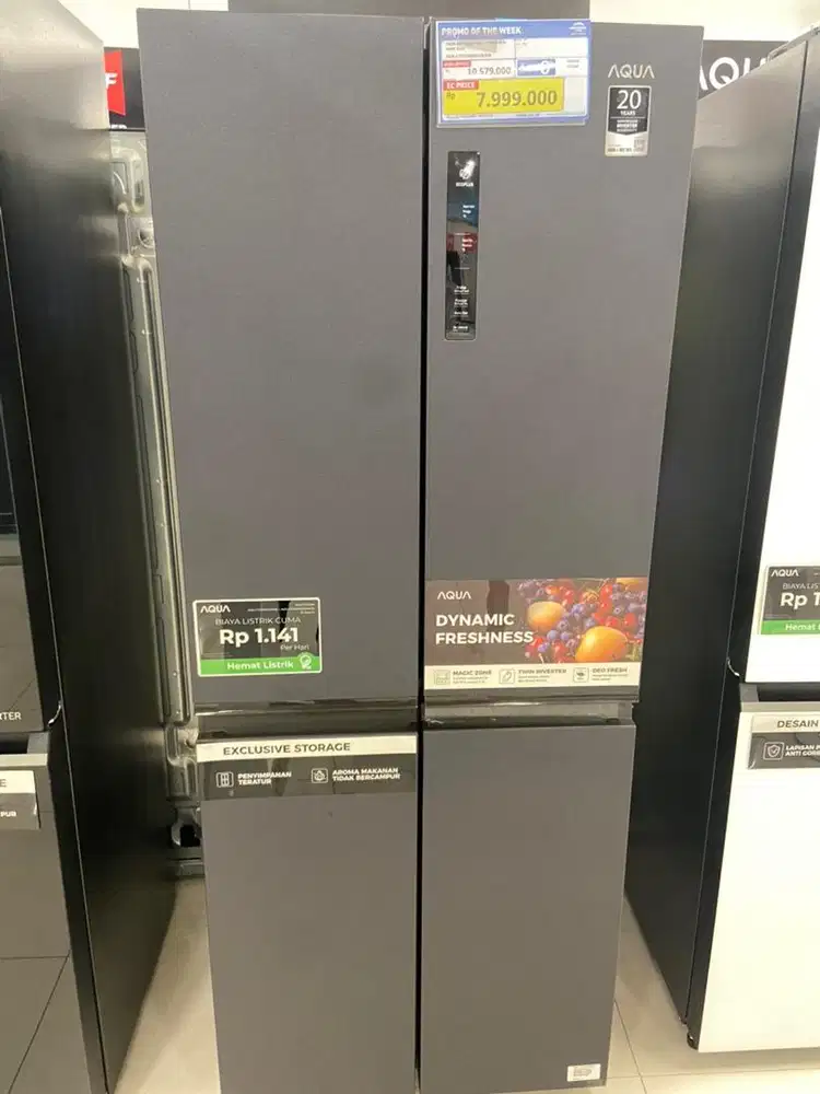 AQUA SBS 4pintu silver