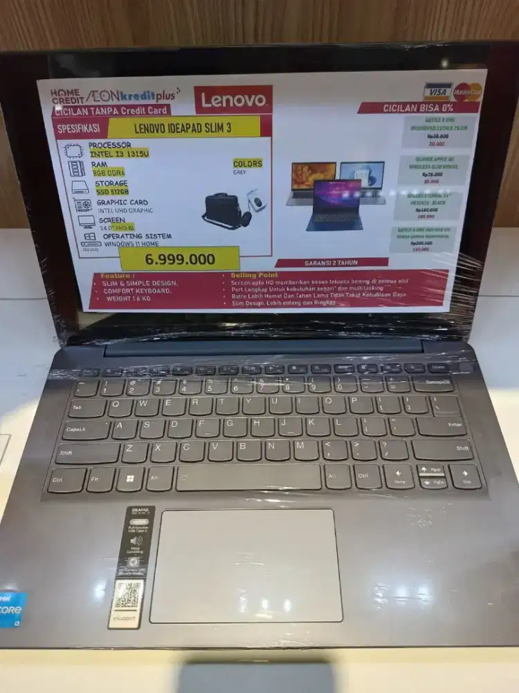 Promo cicilan laptop Lenovo Ideapad slim 3, ram 8 SSD 512GB