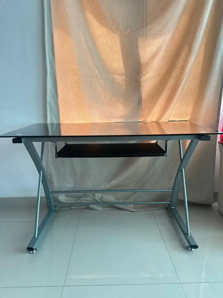 Meja Gaming/Ruang Tamu/Kamar/Kerja/Komputer Kaca/Tempered Glass