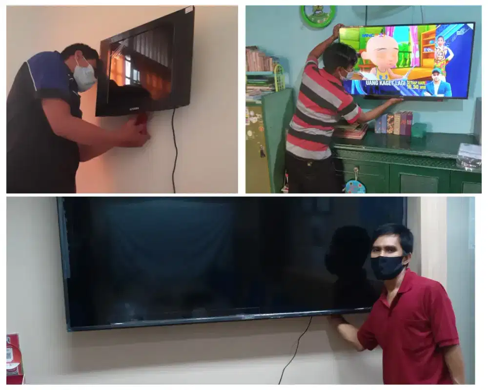 Pasangkan bracket dan Braket +pasang terimarapih breket briket led tv