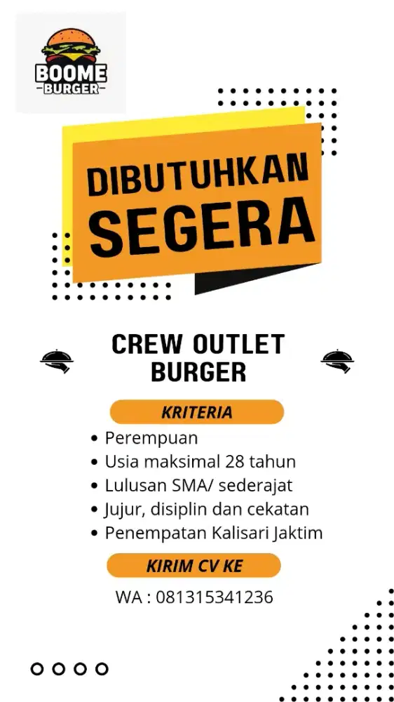 Dibutuhkan segera