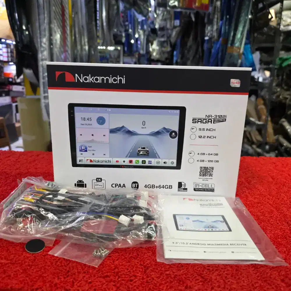 Head Unit Android Nakamichi NA-3102i SAGA SERIES 4GB+64GB QLED 10 in