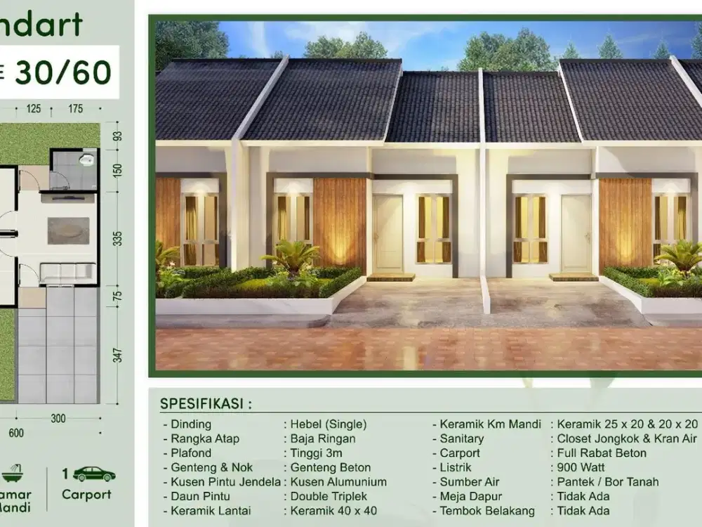 Rumah Baru Akses Mudah ke Stasiun Tenjo Ada Carport Siap Huni J-29156