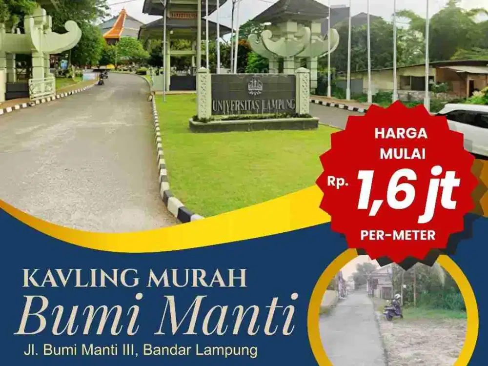 TANAH KAVLING UNILA HARHA TERJANGKAU PENAWARAN TERBATAS DI LOKASI TERBAIK