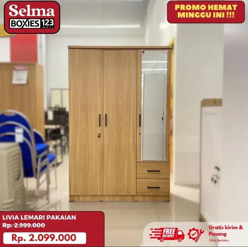 Lemari 3 pintu selma promo
