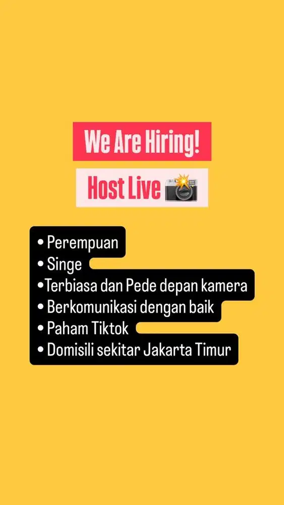 Lowongan Kerja Host Live Tiktok