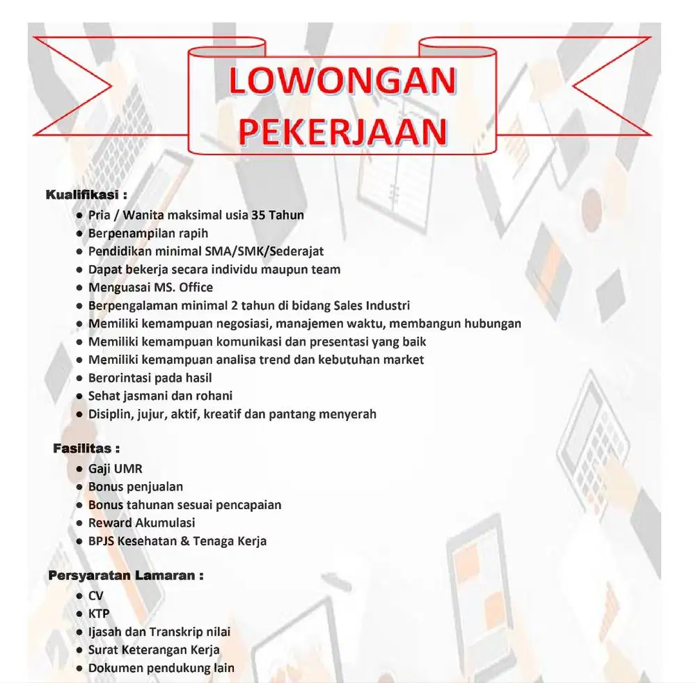 Lowongan Kerja Sales