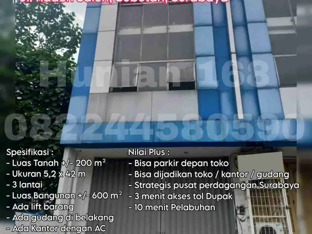 Sewa Ruko Jalan Raya Raden Saleh Semarang Bubutan Penghela Gemblongan Baliwerti Dupak Tembaan Surabaya Utara