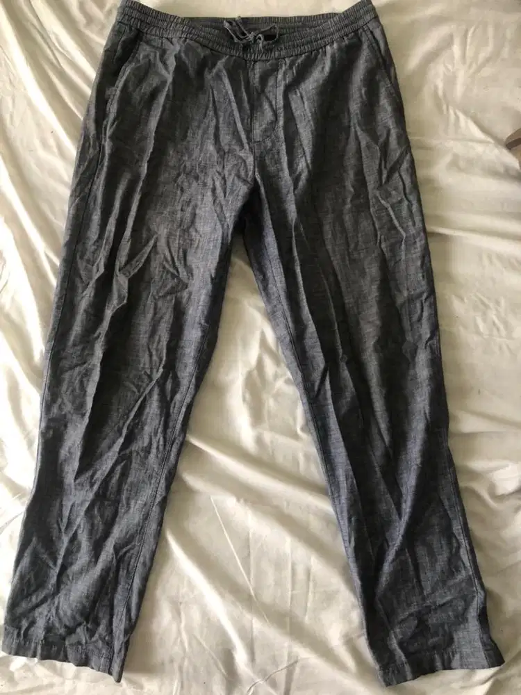 Celana panjang linen tapered Polham