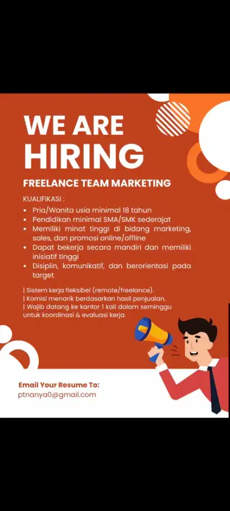 Dibutuhkan Marketing (Wajib Bisa Motor)