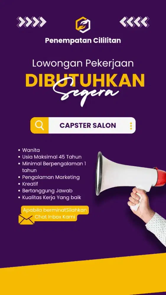 DIBUTUHKAN CAPSTER SALON
