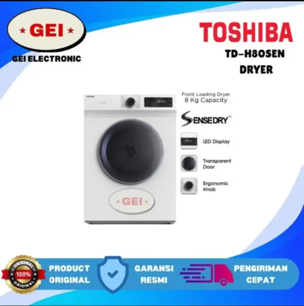MESIN PENGERING TOSHIBA TD-H80SEN DRYER 8KG