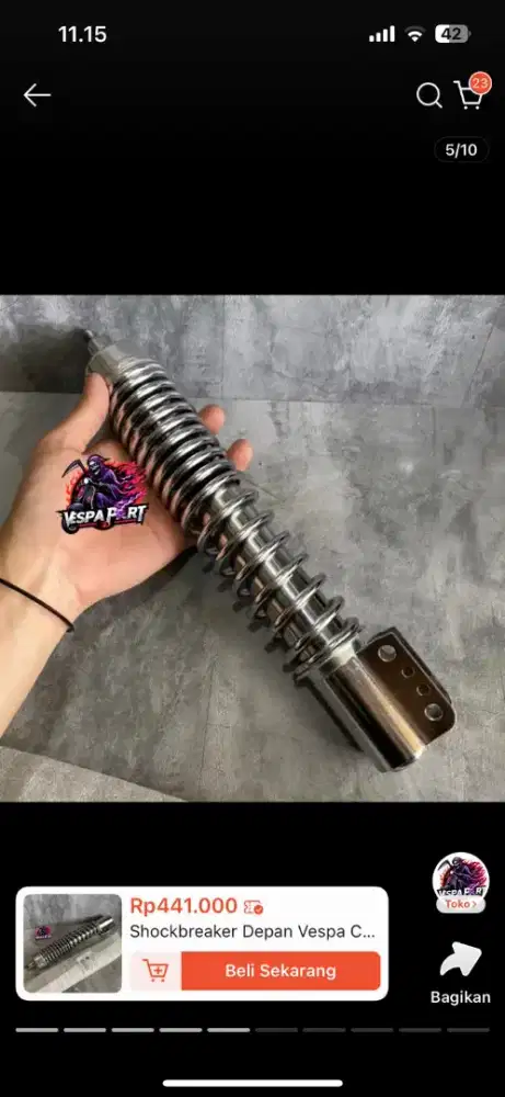 Shock vesgio untuk vespa px exclusive excel