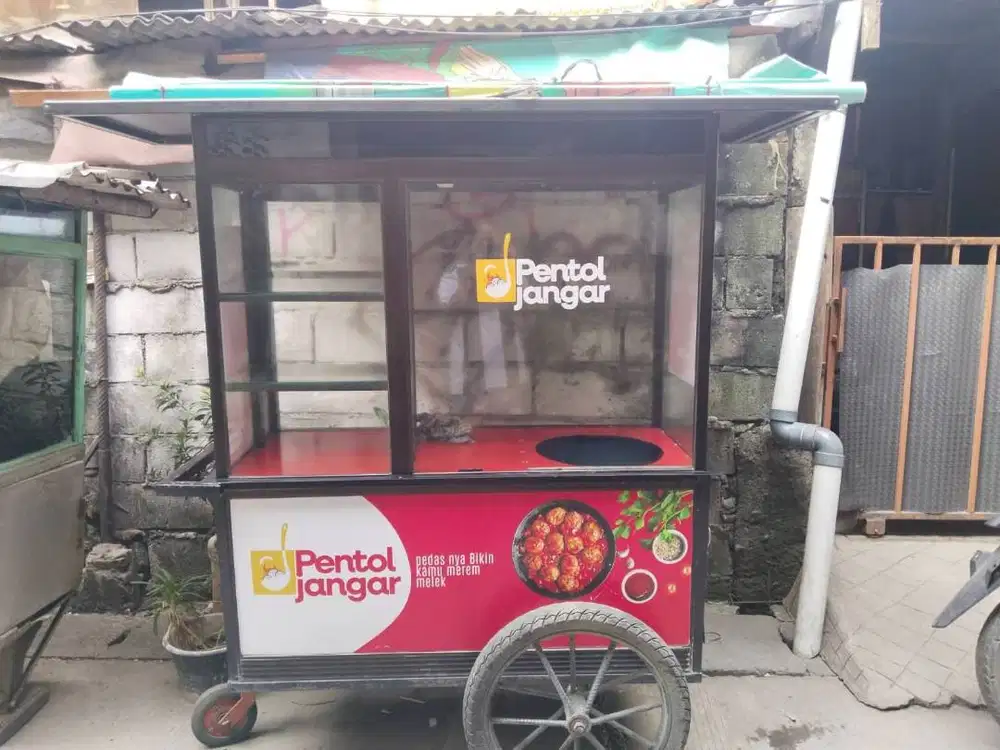 DIJUAL GEROBAK DAGANAGAN BARU PAKAI 3 BULAN