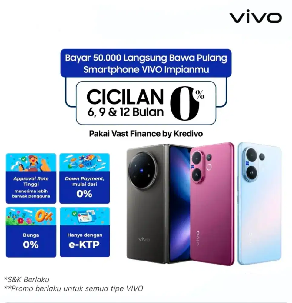 KREDIT HP VIVO SARAT KTP AJA PROSES CPT 15 MNT BUNGA RINGAN