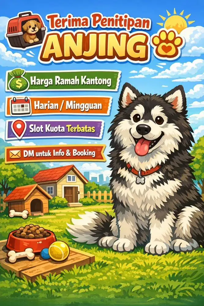 Open jasa penitipan anjing harga terjangkau