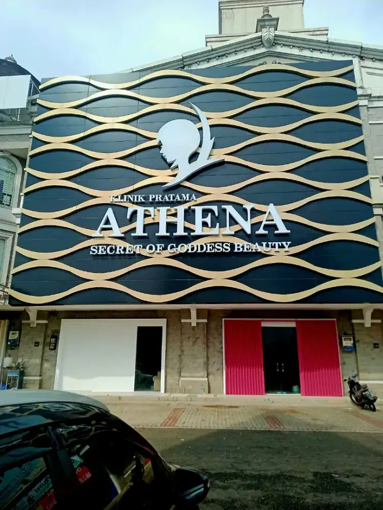 Branding Facade. Fasad ACP. Curtain Wall. Huruf Timbul LED. Neon Box