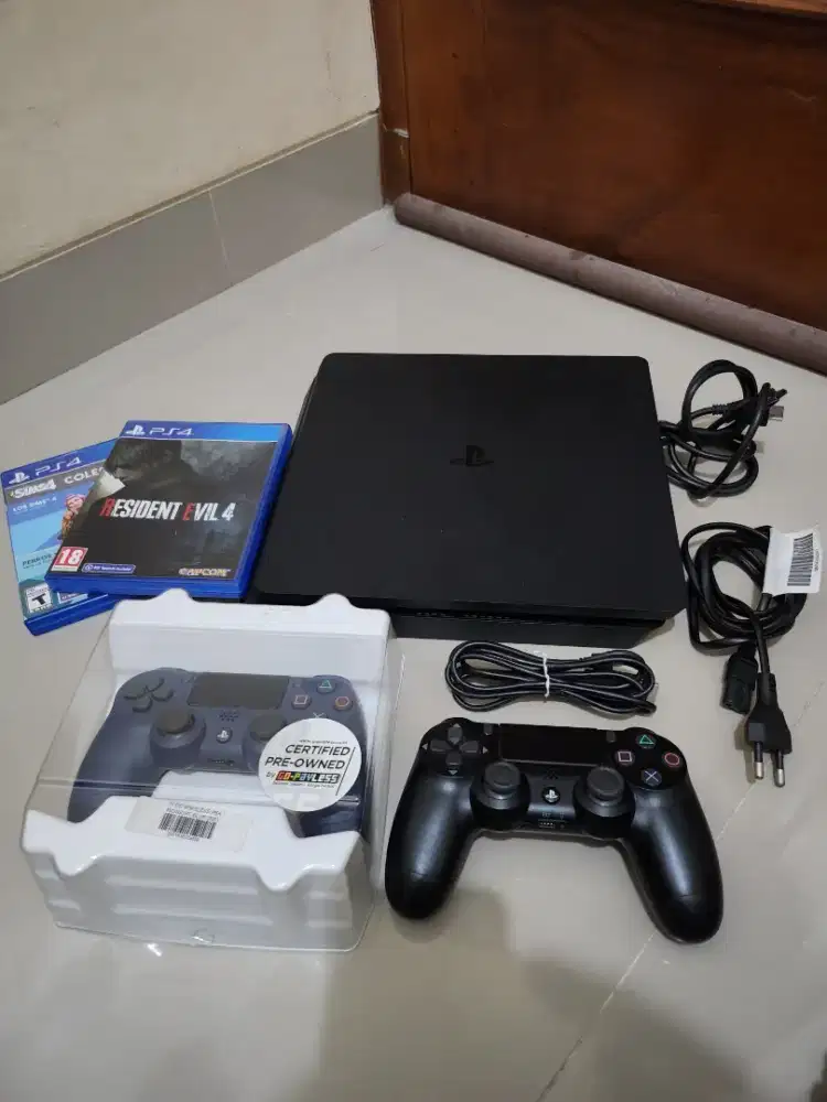 PS 4 Slim 500GB original fullset bonus stick baru tambahan dan kaset 2
