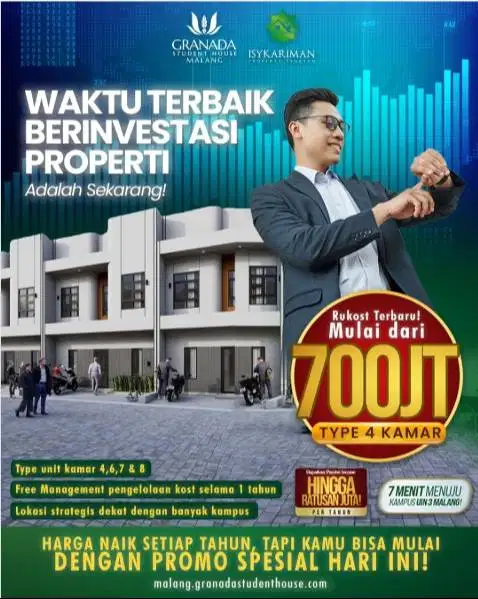 Di jual rumah kost dekat dengan UIN UNISMA DINOYO UMM