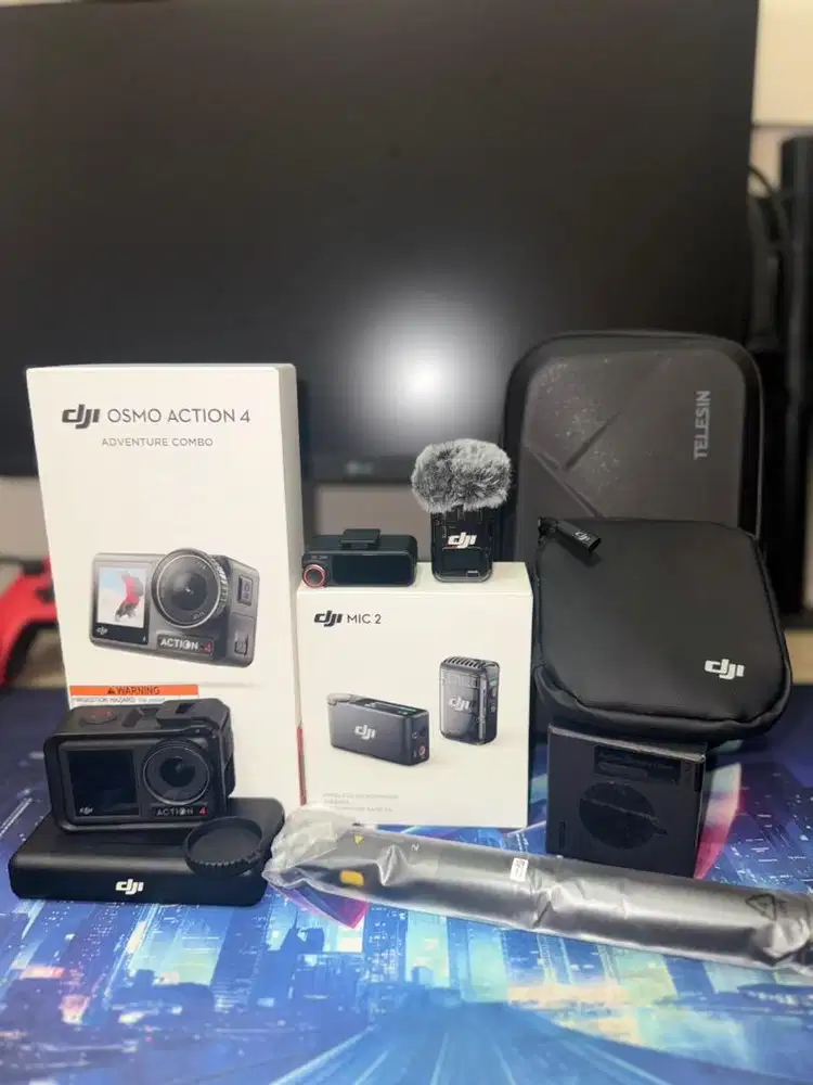 DJI osmo action 4 adventure combo + DJI MIC 2 (1TX+1RX)+aksessoris