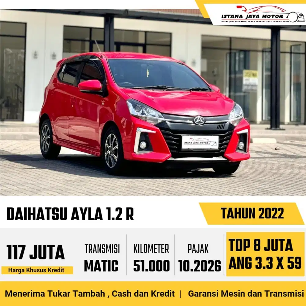Daihatsu Ayla 1.2 R AT th 2022 #istana jaya motor