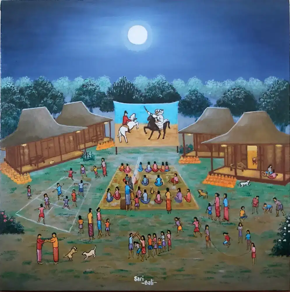 Lukisan Saat Bulan Purnama by Sari-Bali
