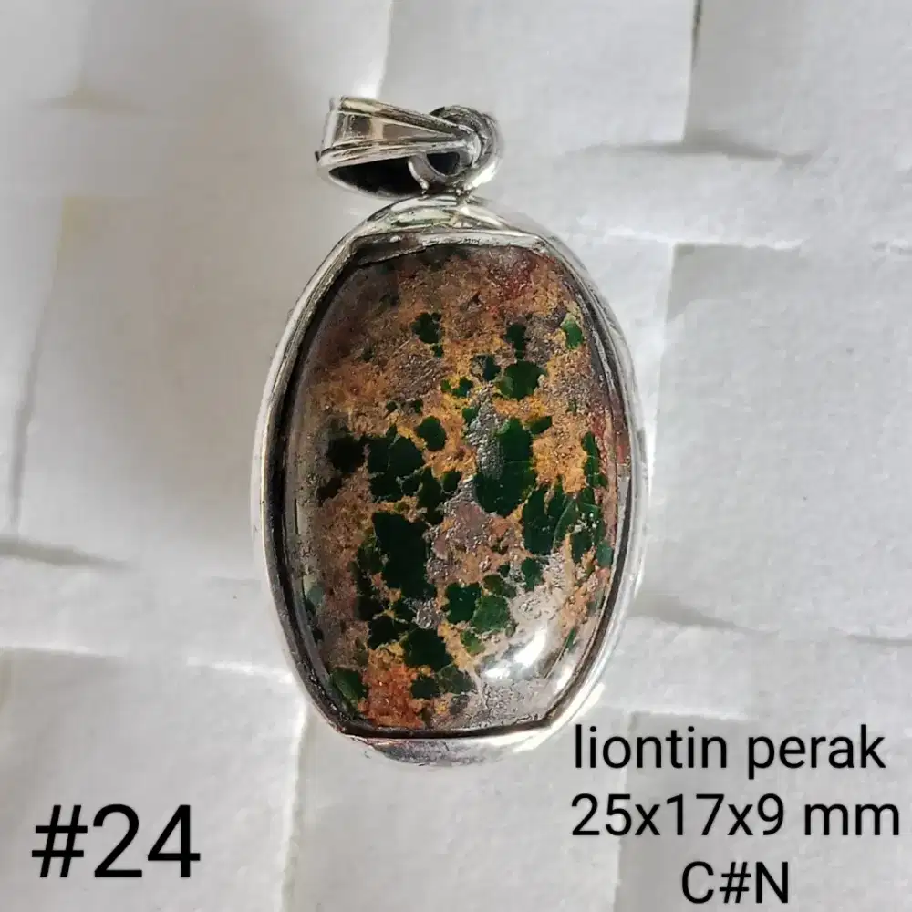 Liontin perak, batu natural tourquise Persia