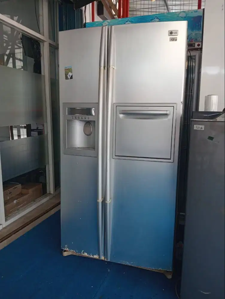 Kulkas side by side bekas murah merk LG mesin normal jaya