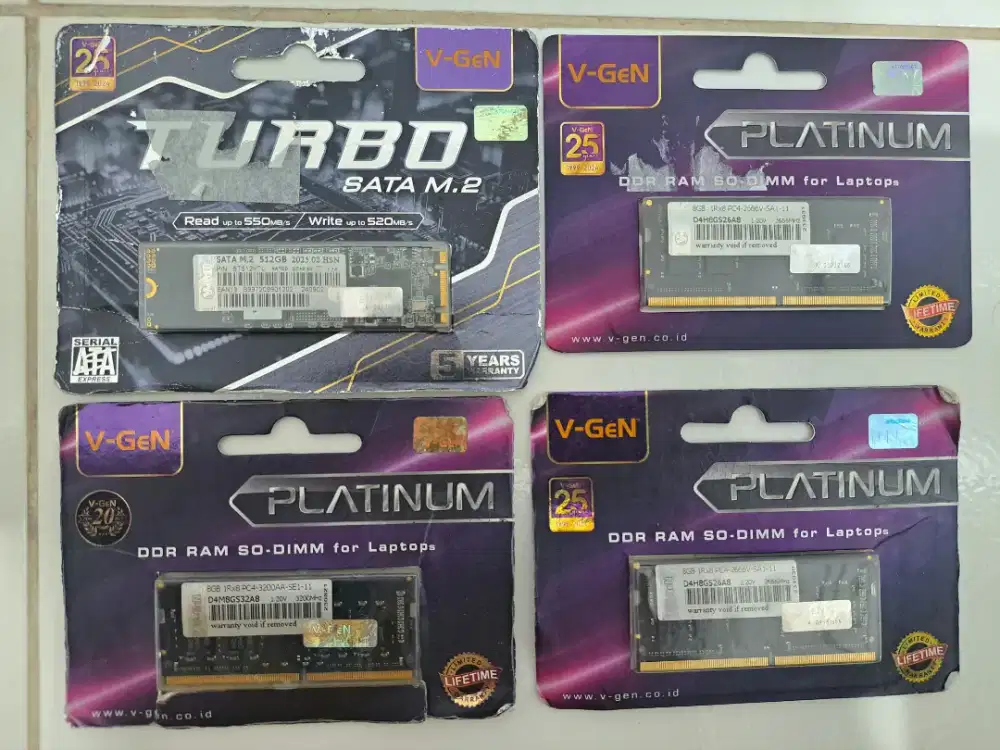 Jual SSD sata M.2 512GB & RAM SODIMM DDR4 8GB
