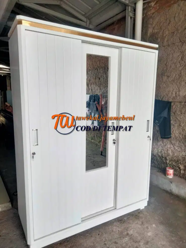 SET KANTOR LEMARI PAKAIAN MINIMALIS BAHAN KAYU TIBLOK ANTI JAMUR