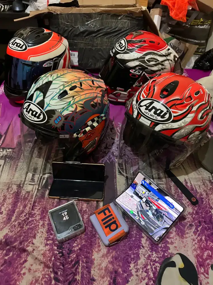 Borongan, Arai rr5 ori hayden size S,TSR ram 4 russel,king copy haga