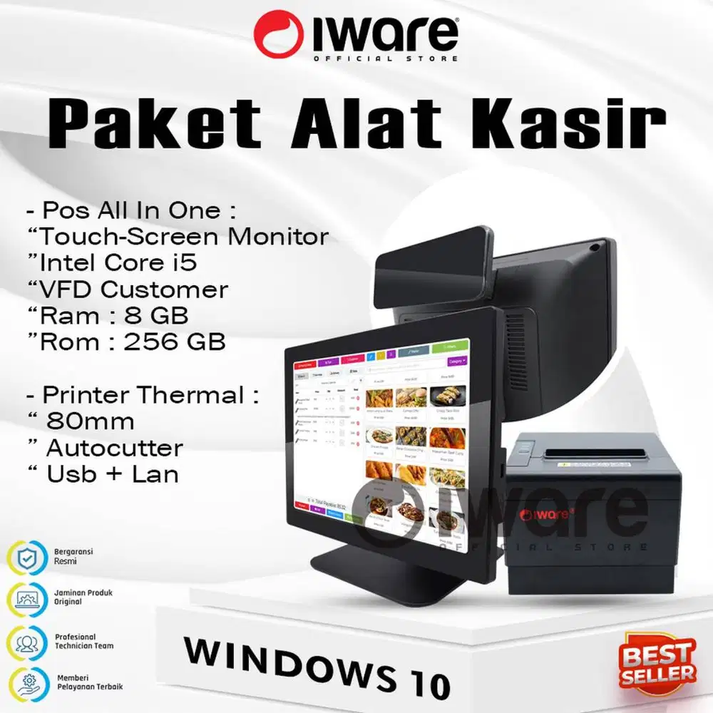 PAKET ALAT KASIR with PRINTER THERMAL 80mm