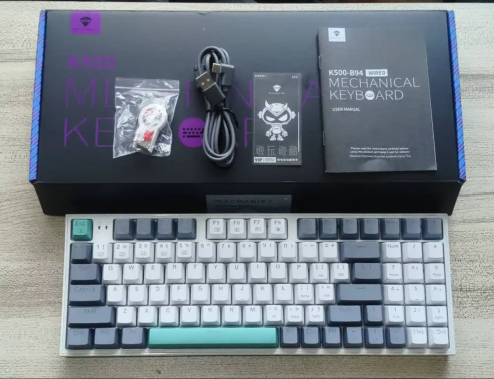 Keyboard Mechanical RGB Machineke K500 B94 White