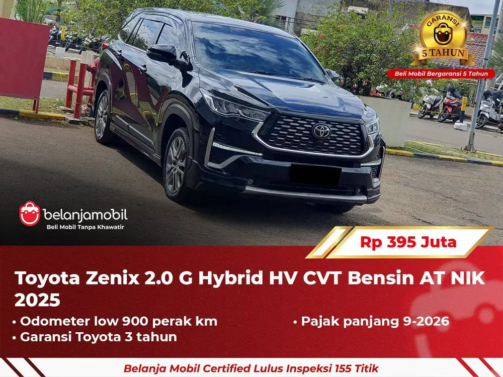 [ GARANSI 5TH ] Toyota Zenix 2.0 G Hybrid HV CVT Bensin 2025 2024