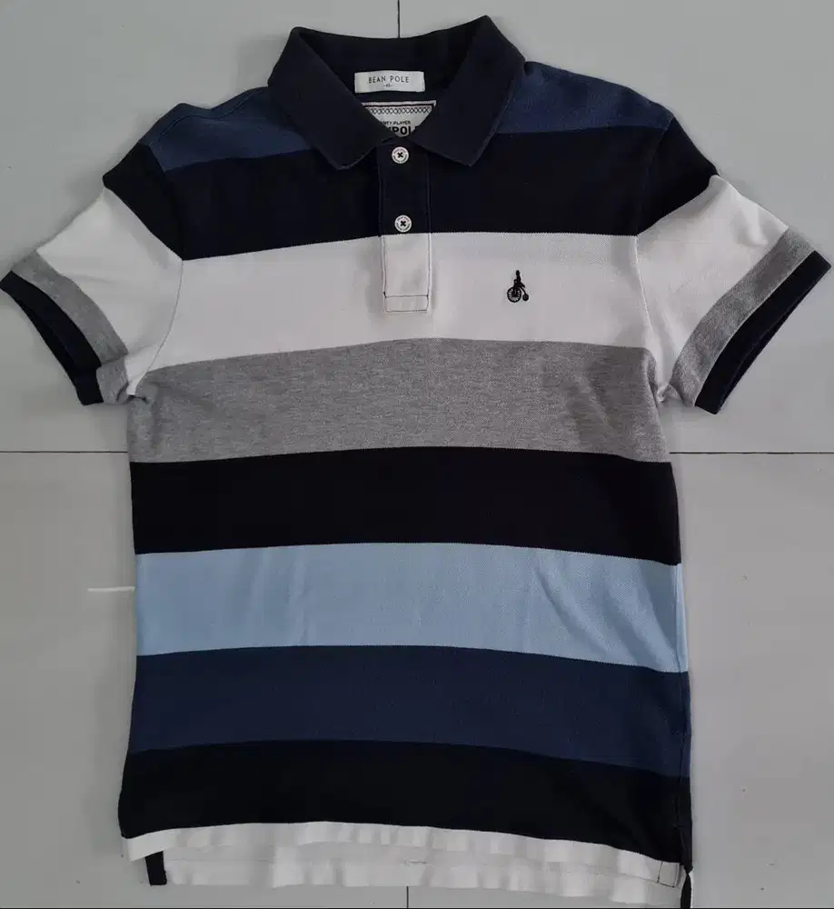 Polo Shirt Ben Pole Biru Salur Original Mulus Like New Preloved