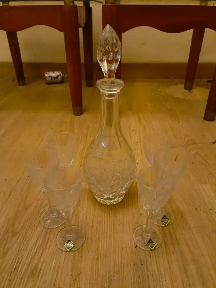 Kristal bohemia whiskey set cekoslowakia