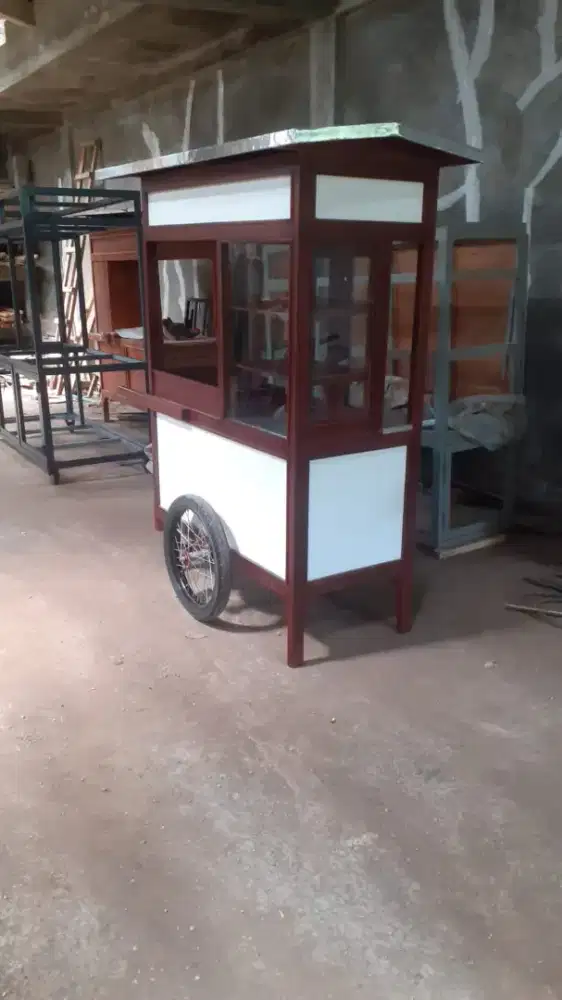 Jual gerobak baso kayu tebel